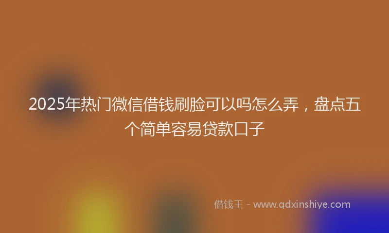 2025年热门微信借钱刷脸可以吗怎么弄，盘点五个简单容易贷款口子