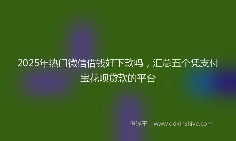 2025年热门微信借钱好下款吗，汇总五个凭支付宝花呗贷款的平台