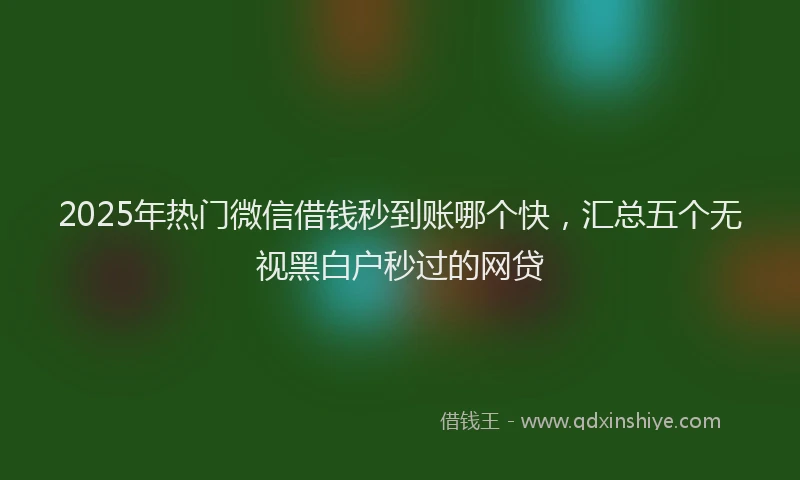 2025年热门微信借钱秒到账哪个快，汇总五个无视黑白户秒过的网贷