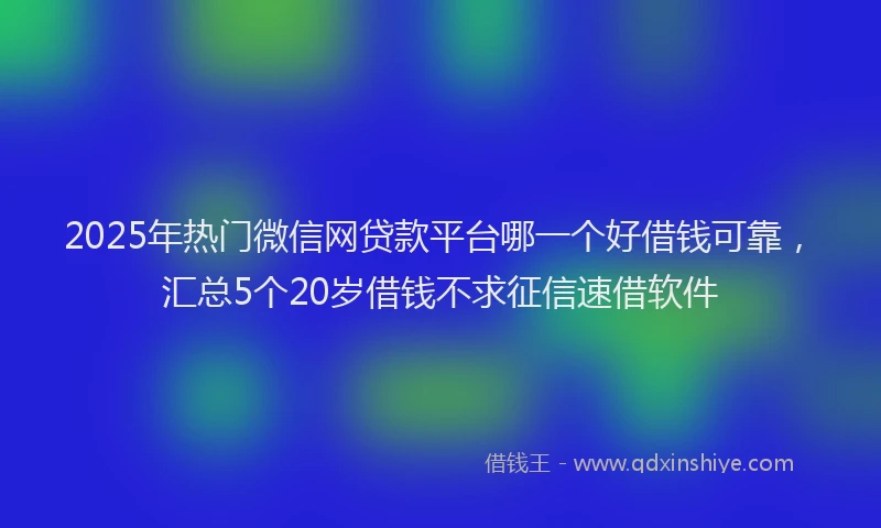 2025年热门微信网贷款平台哪一个好借钱可靠，汇总5个20岁借钱不求征信速借软件