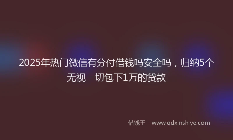 2025年热门微信有分付借钱吗安全吗，归纳5个无视一切包下1万的贷款