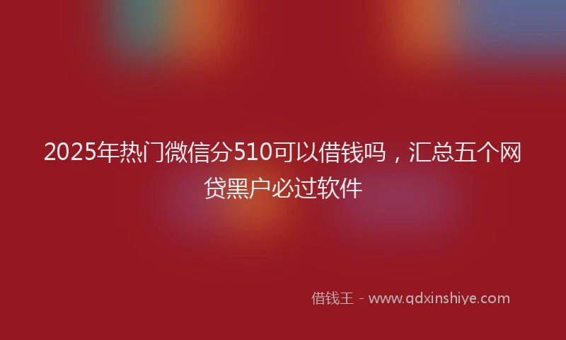 2025年热门微信分510可以借钱吗，汇总五个网贷黑户必过软件