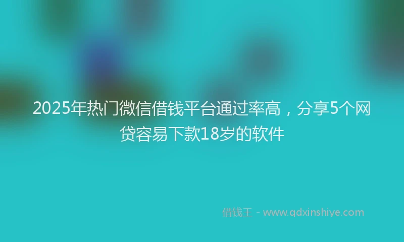 2025年热门微信借钱平台通过率高，分享5个网贷容易下款18岁的软件