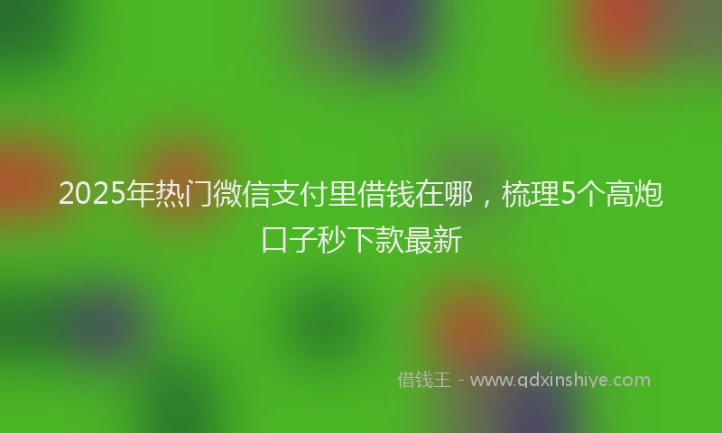 2025年热门微信支付里借钱在哪，梳理5个高炮口子秒下款最新