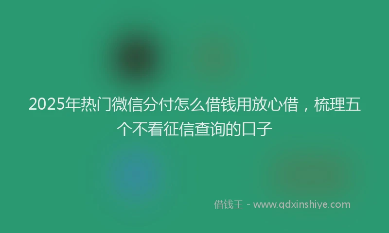 2025年热门微信分付怎么借钱用放心借，梳理五个不看征信查询的口子