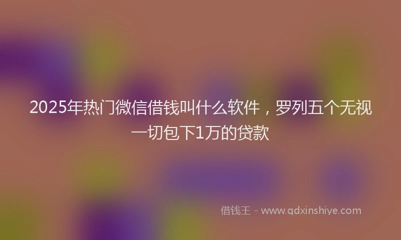 2025年热门微信借钱叫什么软件，罗列五个无视一切包下1万的贷款