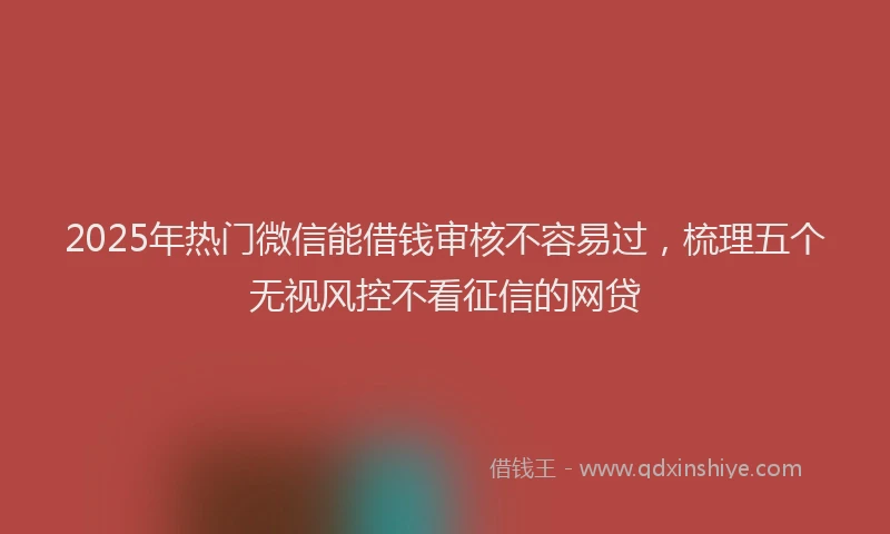 2025年热门微信能借钱审核不容易过，梳理五个无视风控不看征信的网贷