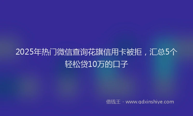 2025年热门微信查询花旗信用卡被拒，汇总5个轻松贷10万的口子
