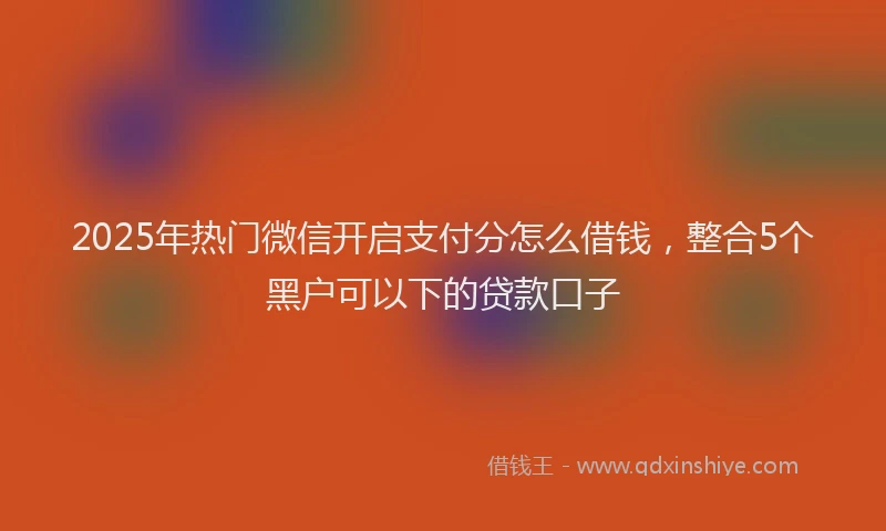 2025年热门微信开启支付分怎么借钱，整合5个黑户可以下的贷款口子