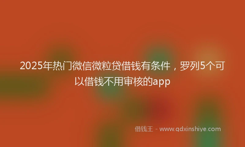 2025年热门微信微粒贷借钱有条件，罗列5个可以借钱不用审核的app