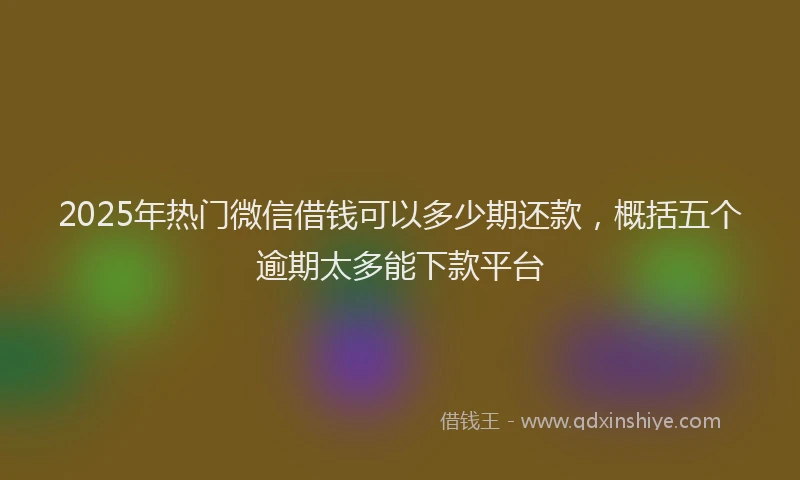 2025年热门微信借钱可以多少期还款，概括五个逾期太多能下款平台