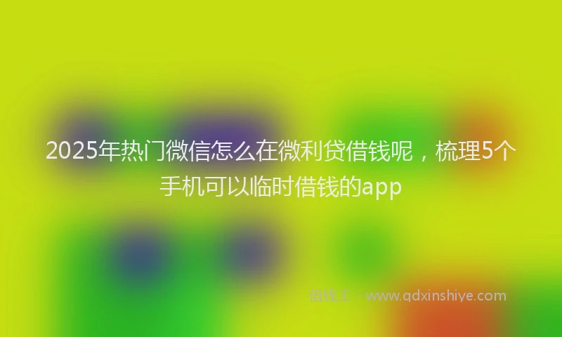 2025年热门微信怎么在微利贷借钱呢，梳理5个手机可以临时借钱的app