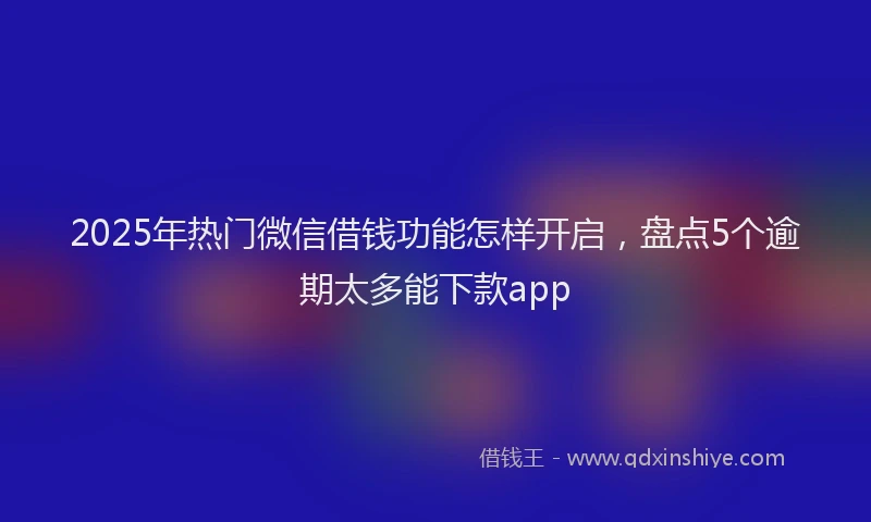 2025年热门微信借钱功能怎样开启，盘点5个逾期太多能下款app
