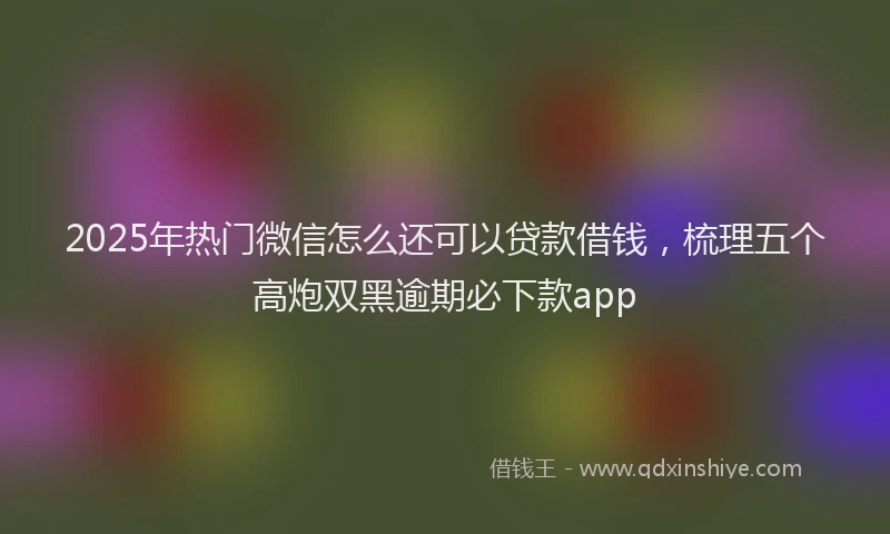 2025年热门微信怎么还可以贷款借钱，梳理五个高炮双黑逾期必下款app