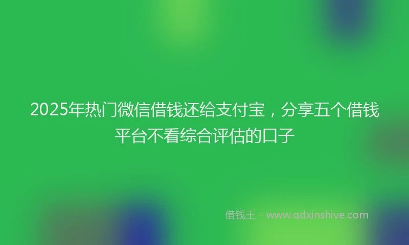 2025年热门微信借钱还给支付宝，分享五个借钱平台不看综合评估的口子