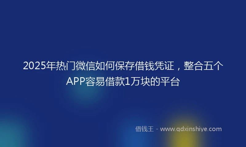 2025年热门微信如何保存借钱凭证，整合五个APP容易借款1万块的平台