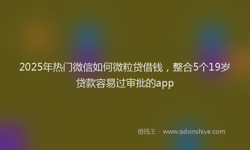 2025年热门微信如何微粒贷借钱，整合5个19岁贷款容易过审批的app