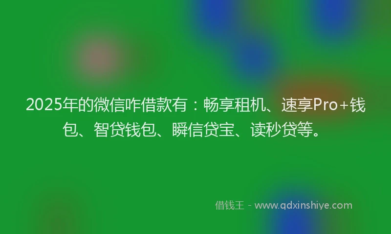 2025年的微信咋借款有：畅享租机、速享Pro+钱包、智贷钱包、瞬信贷宝、读秒贷等。