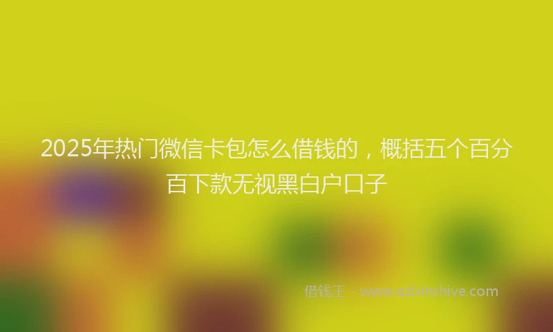 2025年热门微信卡包怎么借钱的，概括五个百分百下款无视黑白户口子