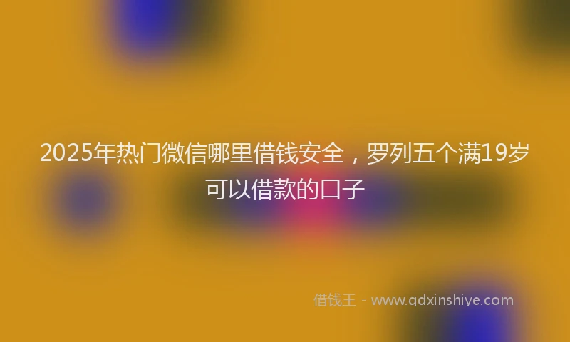 2025年热门微信哪里借钱安全，罗列五个满19岁可以借款的口子