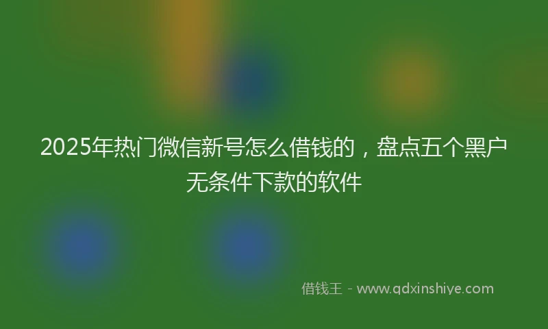 2025年热门微信新号怎么借钱的，盘点五个黑户无条件下款的软件