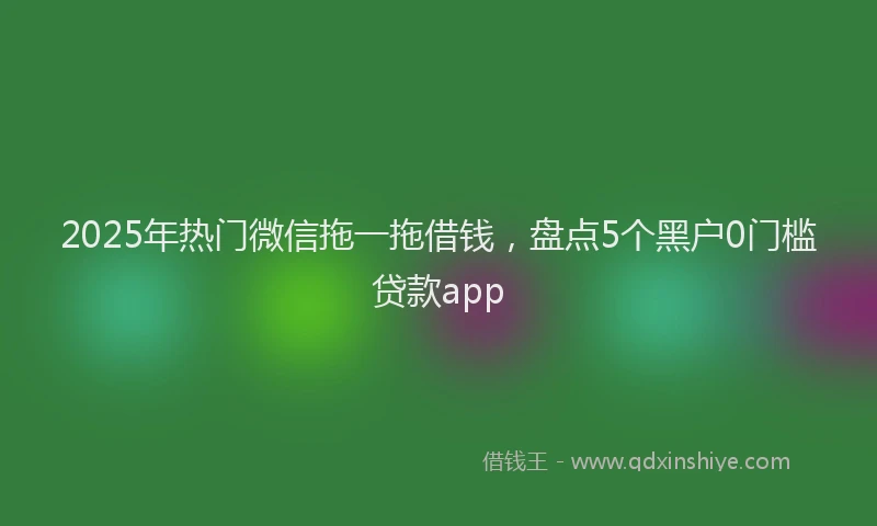 2025年热门微信拖一拖借钱，盘点5个黑户0门槛贷款app