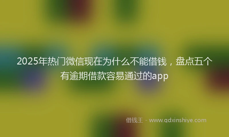 2025年热门微信现在为什么不能借钱，盘点五个有逾期借款容易通过的app