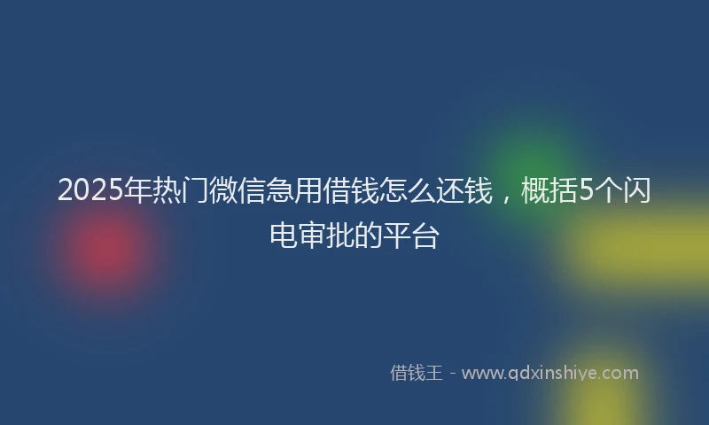 2025年热门微信急用借钱怎么还钱，概括5个闪电审批的平台