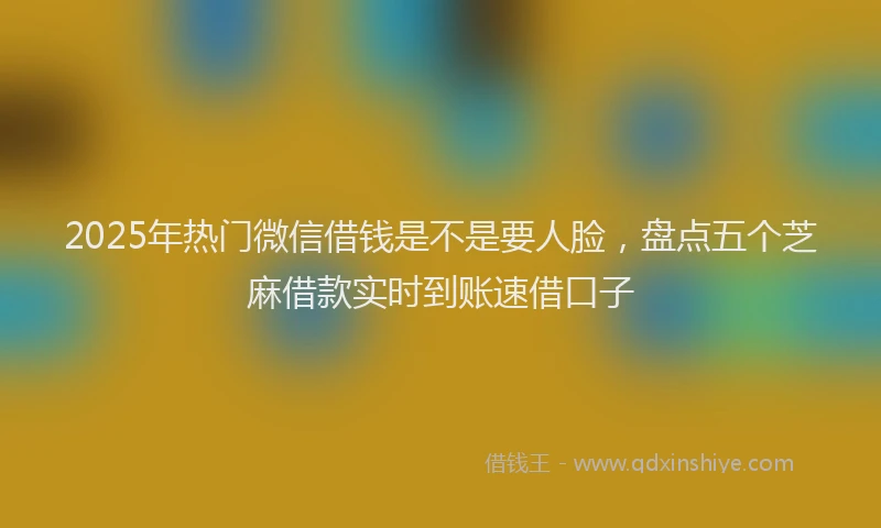 2025年热门微信借钱是不是要人脸，盘点五个芝麻借款实时到账速借口子
