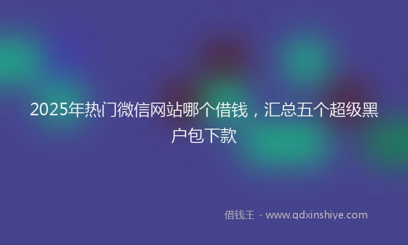 2025年热门微信网站哪个借钱，汇总五个超级黑户包下款
