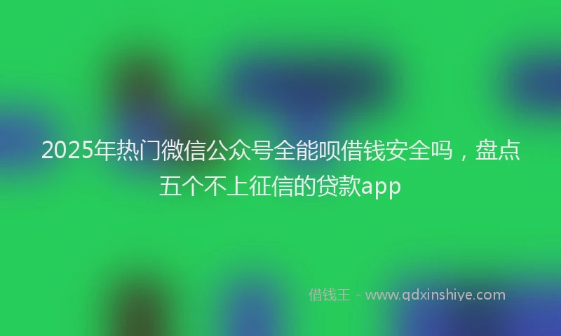 2025年热门微信公众号全能呗借钱安全吗，盘点五个不上征信的贷款app