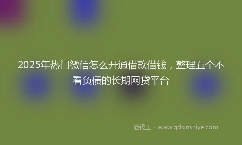 2025年热门微信怎么开通借款借钱，整理五个不看负债的长期网贷平台