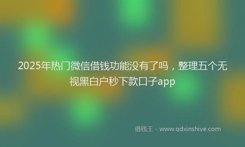 2025年热门微信借钱功能没有了吗，整理五个无视黑白户秒下款口子app