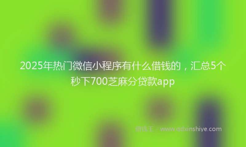 2025年热门微信小程序有什么借钱的，汇总5个秒下700芝麻分贷款app
