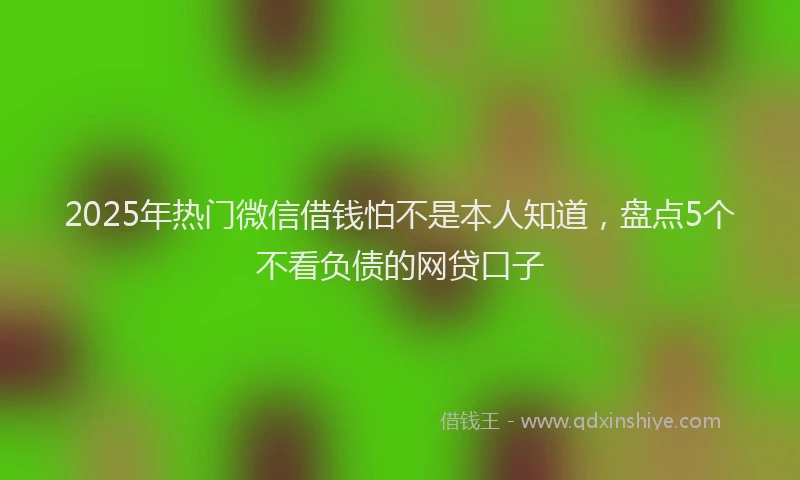 2025年热门微信借钱怕不是本人知道，盘点5个不看负债的网贷口子