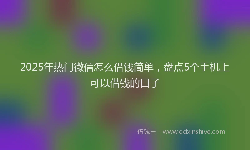 2025年热门微信怎么借钱简单，盘点5个手机上可以借钱的口子