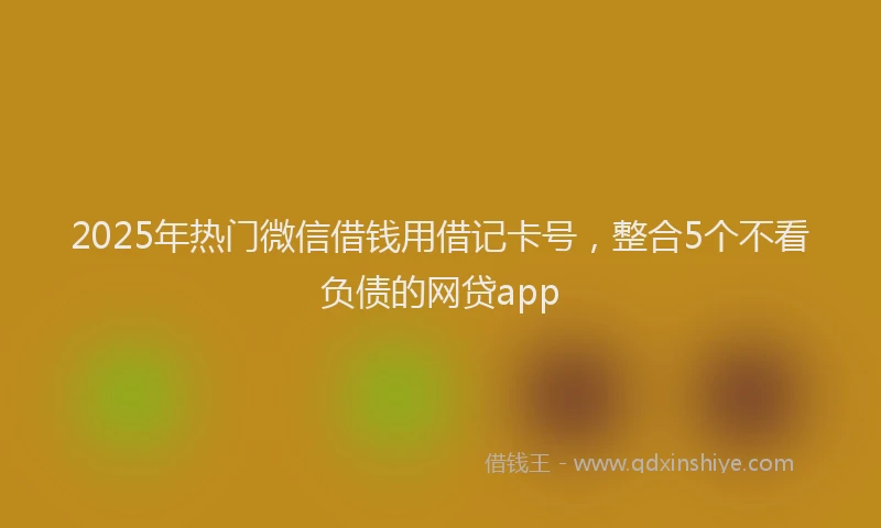 2025年热门微信借钱用借记卡号，整合5个不看负债的网贷app