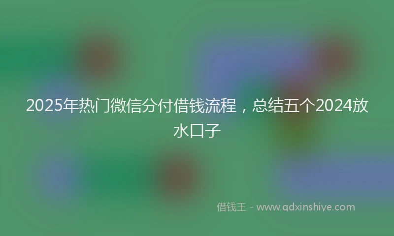 2025年热门微信分付借钱流程，总结五个2024放水口子
