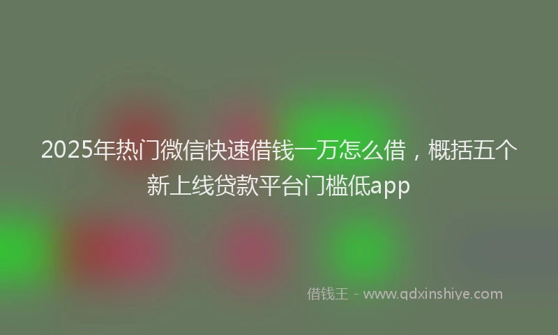 2025年热门微信快速借钱一万怎么借，概括五个新上线贷款平台门槛低app