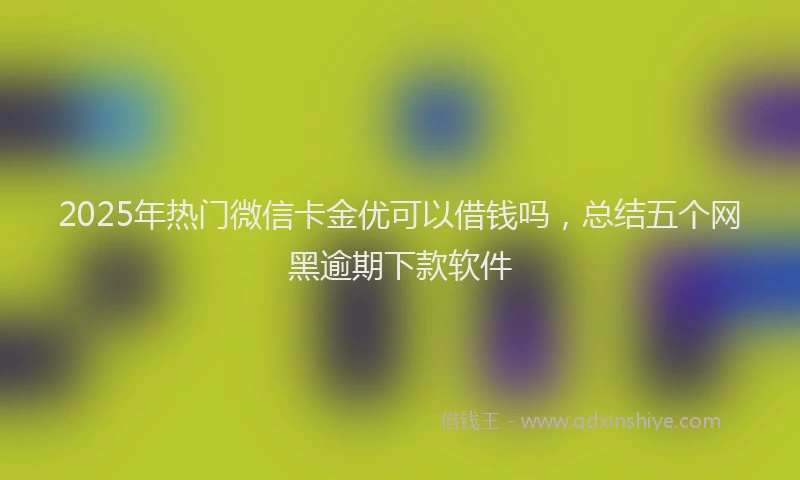 2025年热门微信卡金优可以借钱吗，总结五个网黑逾期下款软件