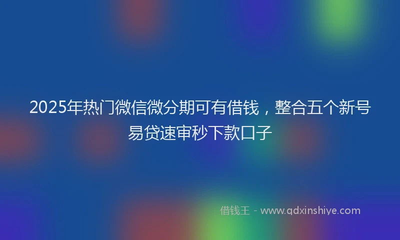 2025年热门微信微分期可有借钱，整合五个新号易贷速审秒下款口子