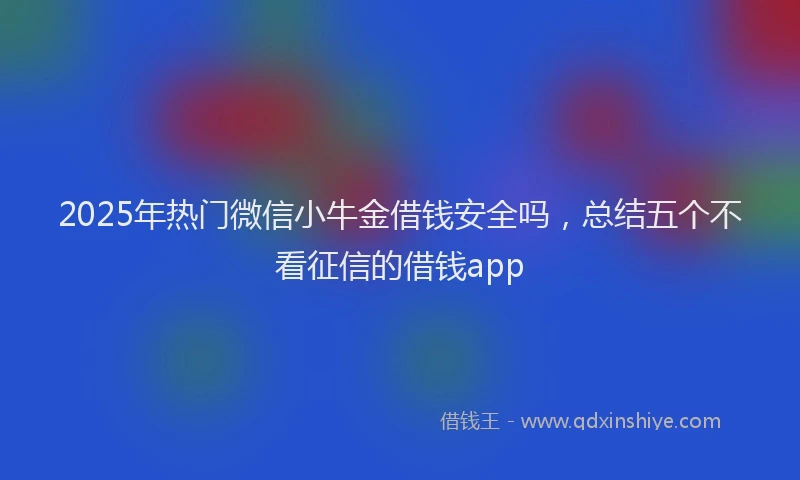 2025年热门微信小牛金借钱安全吗，总结五个不看征信的借钱app
