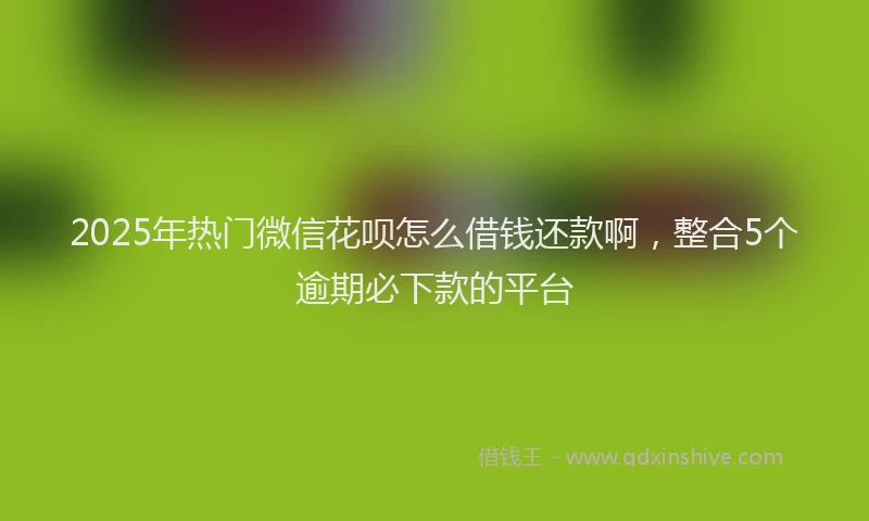 2025年热门微信花呗怎么借钱还款啊，整合5个逾期必下款的平台