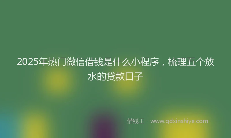 2025年热门微信借钱是什么小程序，梳理五个放水的贷款口子