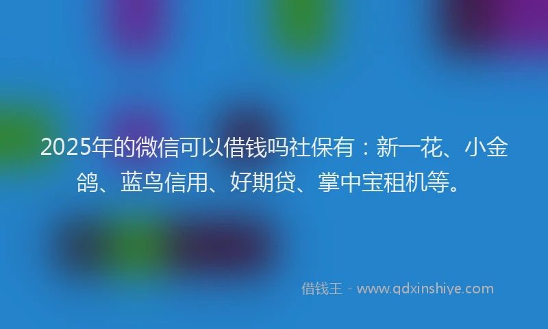 2025年的微信可以借钱吗社保有：新一花、小金鸽、蓝鸟信用、好期贷、掌中宝租机等。