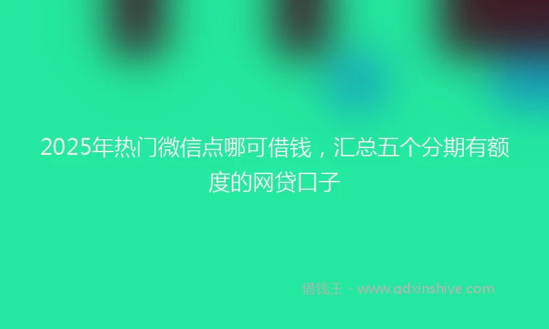 2025年热门微信点哪可借钱，汇总五个分期有额度的网贷口子