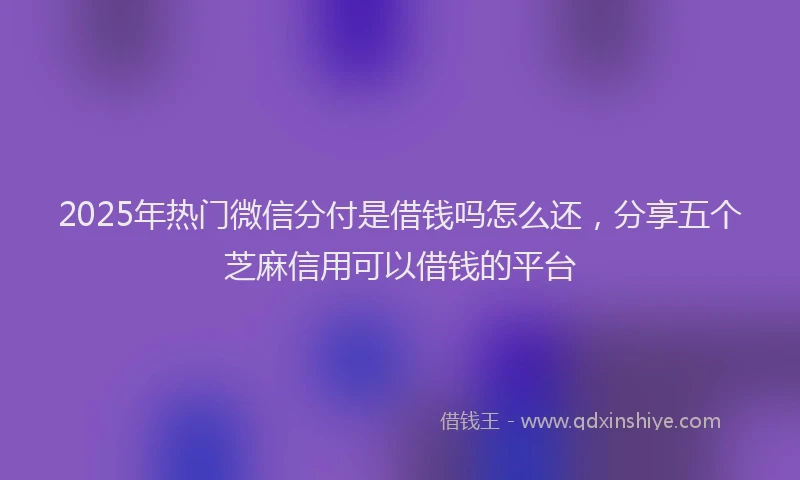 2025年热门微信分付是借钱吗怎么还，分享五个芝麻信用可以借钱的平台