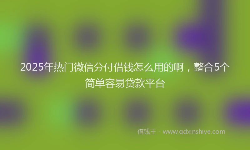 2025年热门微信分付借钱怎么用的啊，整合5个简单容易贷款平台