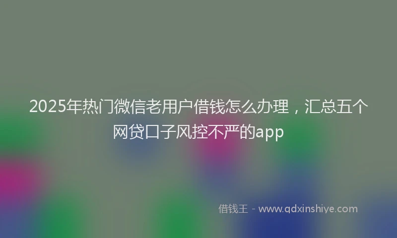2025年热门微信老用户借钱怎么办理，汇总五个网贷口子风控不严的app