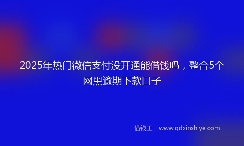 2025年热门微信支付没开通能借钱吗，整合5个网黑逾期下款口子